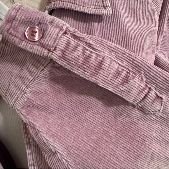 Vintage 90s Pink Corduroy Shacket Distressed Soft Grunge Oversized XL - Picture 5 of 16